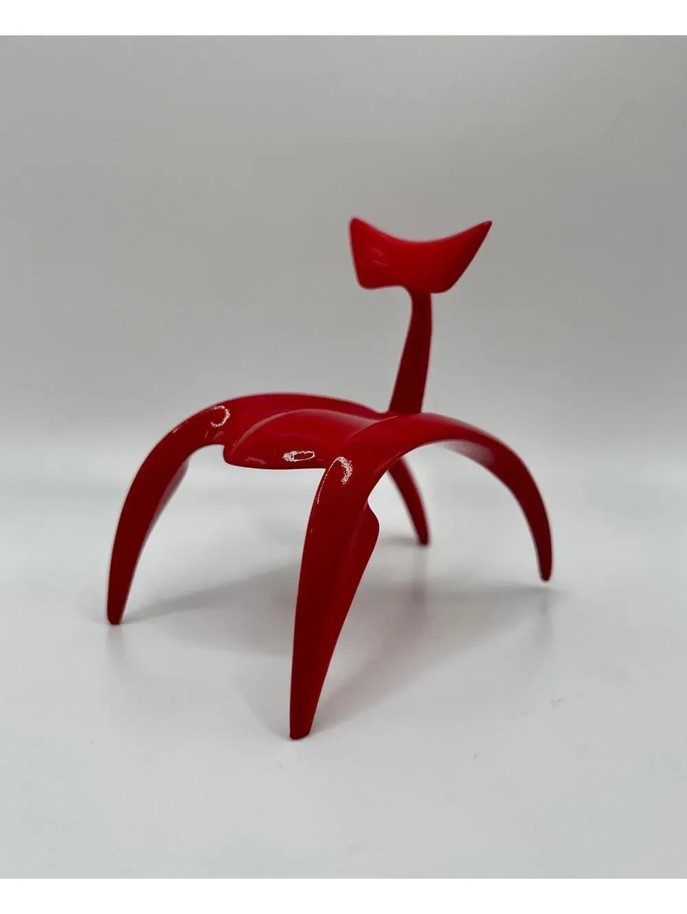 1:12 Scale Racing Red Chair, Take a Seat by Raine, Miniature Red MCM Doll Chair